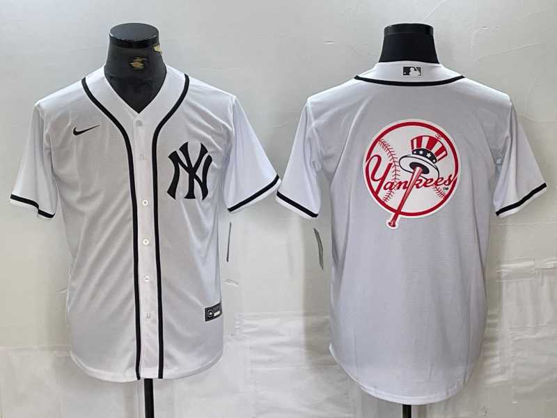 Mens New York Yankees Blank White Cool Base Stitched Jerseys->new york yankees->MLB Jersey